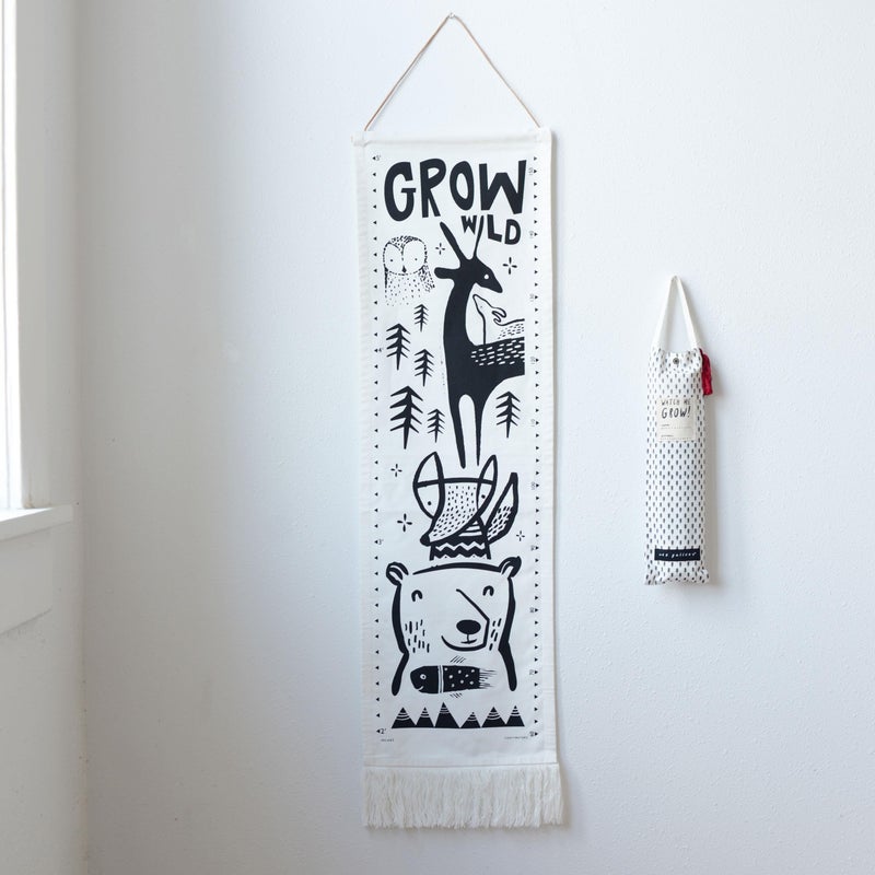 Wee Gallery Canvas Growth Chart for Kids, Toddler Height Tracker Ruler, 44x13 Inches Nursery Wall Hanging Decor, Organic Cotton Growth Chart, Modern Keepsake for Home or Playroom, Woodland - Image 4